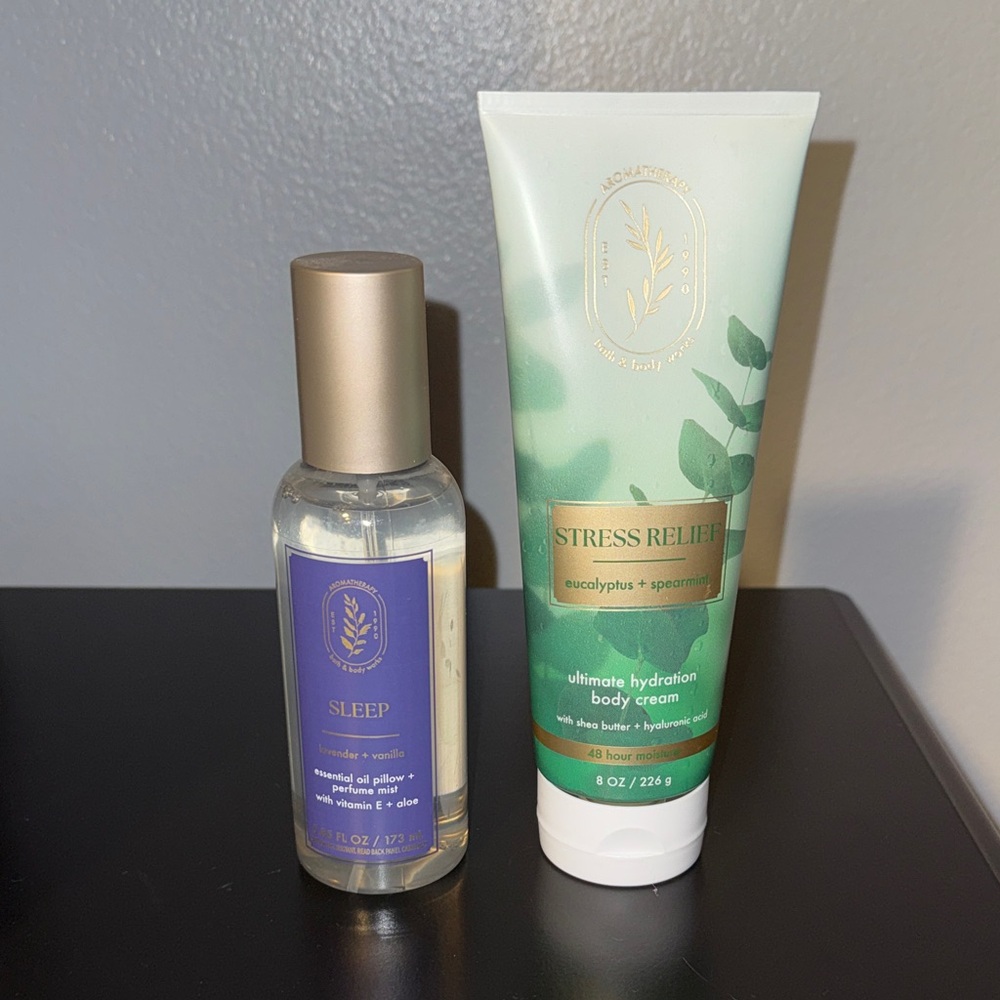 NWT Bath & Body Works SLEEP Lavender + Vanilla, STRESS RELIEF Eucalyptus + Mint